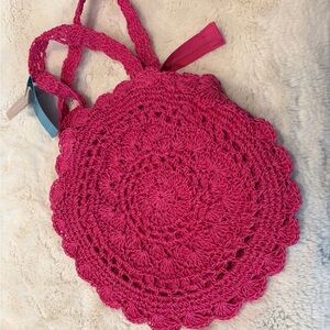 Pink Boho Crochet Women's Handbag